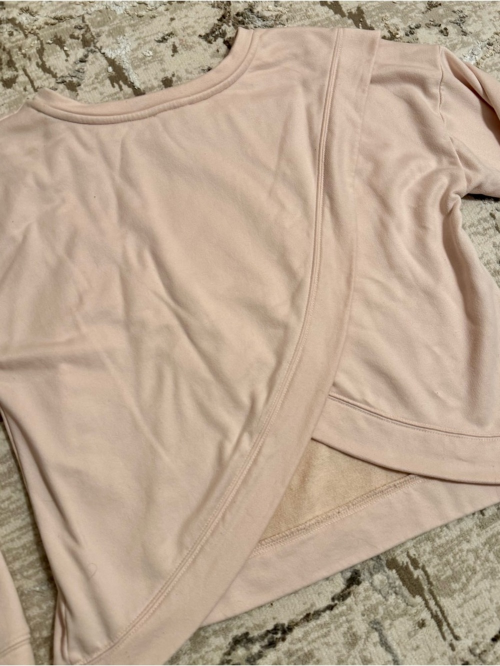 Lumiere Light Pink Crewneck Sweatshirt w/ open Lower back- Medium